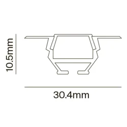 Алюминиевый профиль встраиваемый 30x10 (Серебро) ALM010S-2M