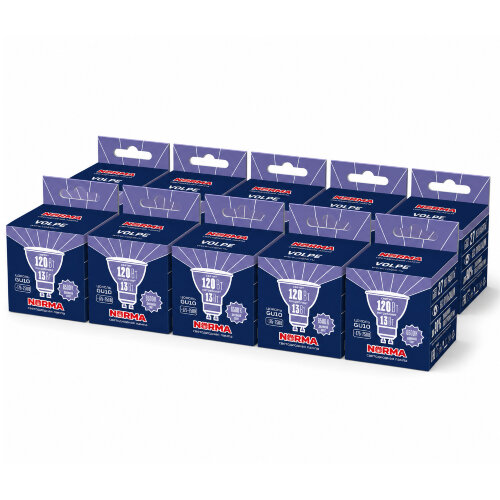 LED-JCDR-13W-6500K-GU10-NR SET10 Лампа светодиодная, Форма JCDR, матовая, Серия Norma, Дневной белый свет 6500K, Упаковка 10 штук - фото 1