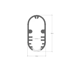 Алюминиевый профиль штанга гардеробный 705 (2000х30х15мм с рассеивателем)