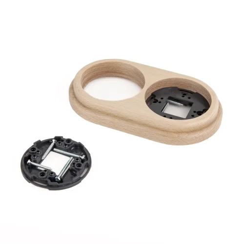 Рамка на 2 поста светлый бук W0025224 - фото 3