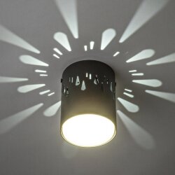 DLC-S618 GX53 BLACK Светильник декоративный накладной, серия Sotto, Без лампы, цоколь GX53, Доп, светодиодная подсветка 3Вт, Металл, Черный, TM Fametto