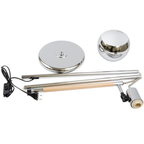 UML-T702 E14 SILVER Торшер напольный под лампу Е14, 60W, с регулировкой наклона, Механический выключатель, Серебристый - фото 2