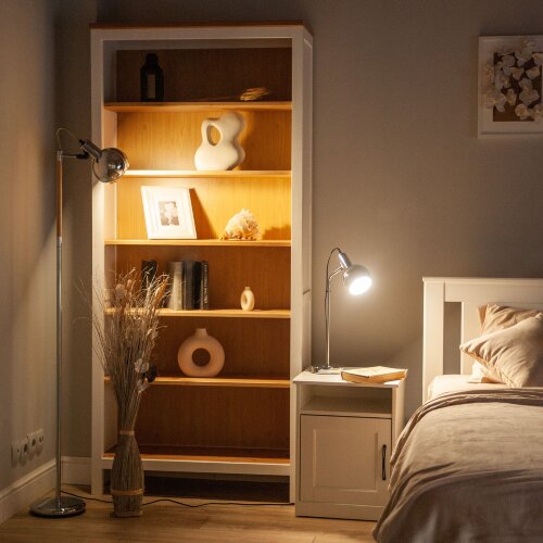 UML-T702 E14 SILVER Торшер напольный под лампу Е14, 60W, с регулировкой наклона, Механический выключатель, Серебристый - фото 13