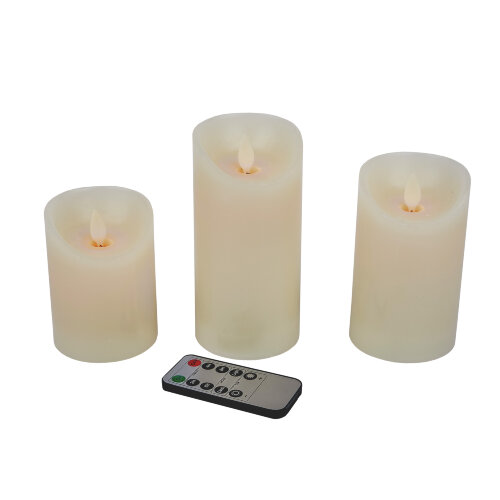 ULD-F065 WW RC CANDLE SET3 Фигура светодиодная Свеча на батарейках 2AA не в-к, в составе набора из 3 штук, Диммируемая, 1 светодиод, Теплый белый свет, Пульт ДУ в-к, TM Uniel - фото 1