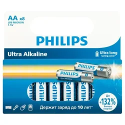 Элемент питания алкалиновый AA/LR6 1.5В Ultra (уп.8шт) Philips Б0064633