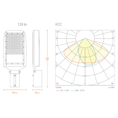 Уличный светильник WOLTA STL-120W03 120Вт 5700К IP65 - фото 4.