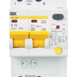 Выключатель автоматический дифференциального тока 2п B 16А 30мА тип A 4.5кА АД-12М KARAT IEK MAD12-2-016-B-030