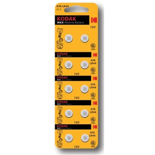 Элемент питания алкалиновый 'таблетка' LR44/LR1154/AG13/G13 MAX Button Cell (блист.10шт) KODAK Б0044718 - фото
