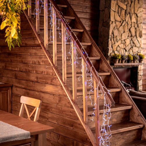 ULD-B3007-200-TTK BLUE-WHITE IP44 Бахрома светодиодная с эффектом мерцания, 3м, Соединяемая, 200 светодиодов, Синий и белый свет, Провод прозрачный - фото 7