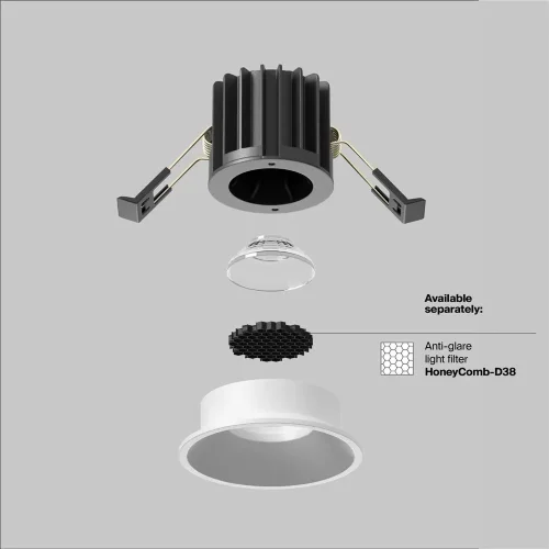 Встраиваемый светильник Round 4000K 7W 50° (Белый) - фото 5