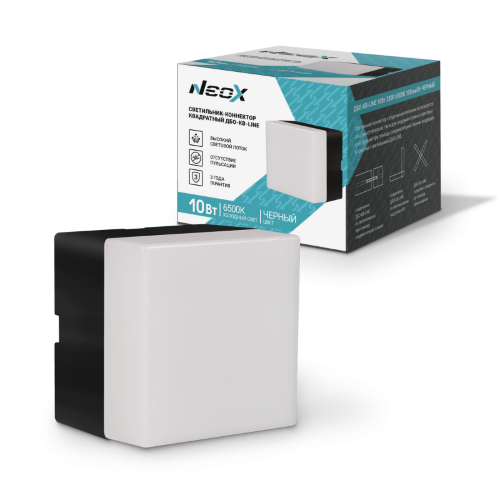 Светильник-коннектор квадратный ДБО-КВ-LINE 10Вт 230В 6500К черный NEOX - Фото