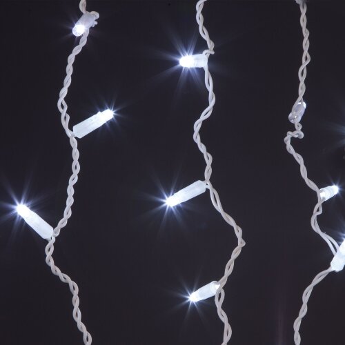 Праздничная гирлянда бахрома белый 3*0,6м IP65 - Фото 4