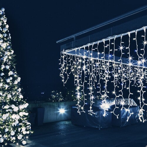 Праздничная гирлянда бахрома белый 3*0,6м IP65 - Фото 5