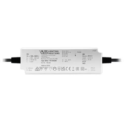 VS (24V 75W IP67) EDXe 175/24.040 155x49х32мм - Драйвер для светодиодов Vossloh-Schwabe. Фото 2