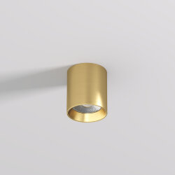 Накладной светильник SHINE TUBE со светодиодом, D70*H80, IP20, 3000К, 10W, RA?90, сатинированная латунь, алюминий, Denkirs DK2610-SB