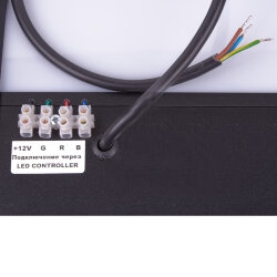 ULO-K16B 2x22W-4000K-L100 5W-RGB IP44 BLACK Светильник линейный светодиодный подвесной с фоновой подсветкой, Белый свет 4000К, Алюминий, Цвет черный, TM Uniel