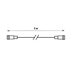 UCX-F90 E-5M-WH Удлинитель для гирлянд серии F90PRO, 5м, Статика-мерцание, IP67, Белый, TM Uniel