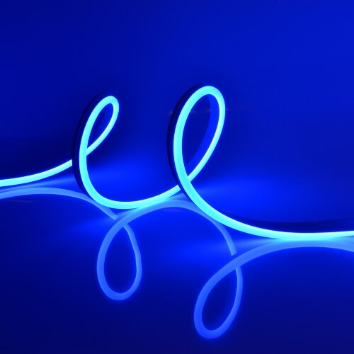 ULS-N11-2835-120LED-m-8mm-IP67-DC24V-10W-m-15M-BLUE Светодиодная гибкая герметичная лента, NEON, Катушка 15м, в герметичной упаковке, Синий свет - фото 1