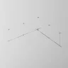 Готовая конструкция прямая двухуровневая на тросовых подвесах Hang без светильников и блока питания, платина (Платина) TFC-Flar-H06-PT - фото