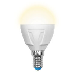 LED-G45 7W-WW-E14-FR PLP01WH Лампа светодиодная, Форма шар, матовая, Серия ЯРКАЯ, Теплый белый свет 3000K