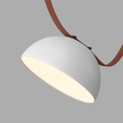 Cветильник для трека-ремня Belty, серия Flow, со светодиодом, D220*H117мм, 48V DC, 24W, RA90, 120°, 3000K, IP20, белый с черным, алюминий, Denkirs DK5561-WH+BK