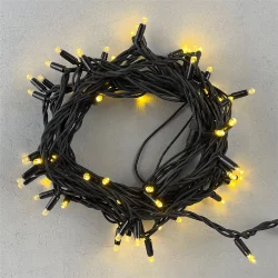 Гирлянда Нить 10м Золотой, 75 LED, Провод Черный Каучук, IP65