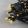 Гирлянда Нить 10м Золотой, 75 LED, Провод Черный Каучук, IP65. Фото 2.