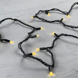 Гирлянда Нить 10м Золотой, 75 LED, Провод Черный Каучук, IP65