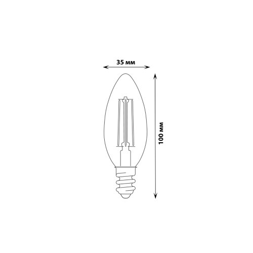 LED-C35-5W-WW-E14-CL-MB GLM10TR Лампа светодиодная, Форма свеча, прозрачная, Серия Multibright, Теплый белый свет 3000K, 100-50-10. - фото 4