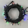 Гирлянда Нить 10м Разноцветная  с Мерцанием Каждого Диода 220В, 75 LED, Провод Черный Каучук, IP65. Фото 1.