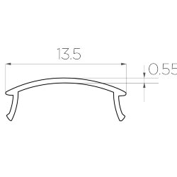 Рассеиватель поликарбонатный для профиля LC-LRM-M16-2 матовый