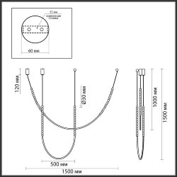 Подвесной светильник «ODEON LIGHT» 6639/24CL, серия: MONELLA (крепление на планке)