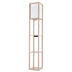 Торшер «LUMION» 8091/1F, серия: PRACTIC - Бесконтактная зарядка; полочки