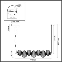 Подвес «ODEON LIGHT» 5095/24L, серия: BRUCO (крепление на планке)