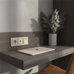 Перекрестный выключатель двухклавишный (айвори акрил) W1123043