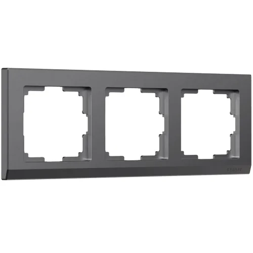 Рамка из поликарбоната на 3 поста Stark графит матовый W0031864 - фото