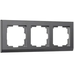 Рамка из поликарбоната на 3 поста Stark графит матовый W0031864