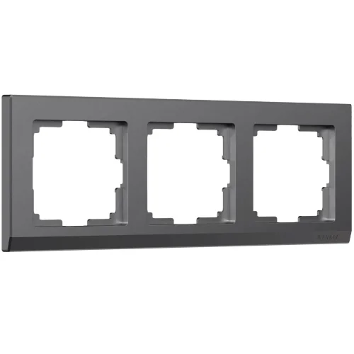 Рамка из поликарбоната на 3 поста Stark графит матовый W0031864 - фото