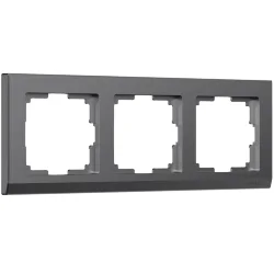Рамка из поликарбоната на 3 поста Stark графит матовый W0031864