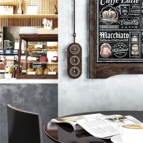 Выключатель на 4 положения двухклавишный Vintage мокко матовый/хром W5822052 - фото 5