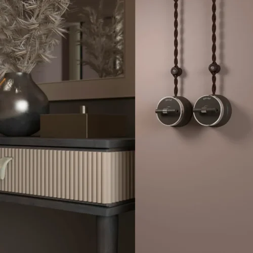 Выключатель на 4 положения двухклавишный Vintage мокко матовый/хром W5822052 - фото 5