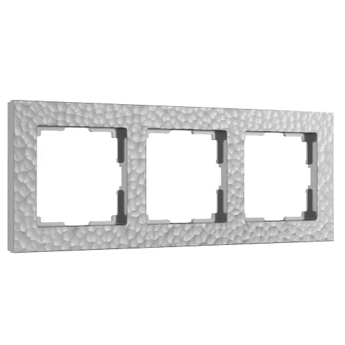 Рамка из поликарбоната на 3 поста Hammer серебряный W0032406 - фото