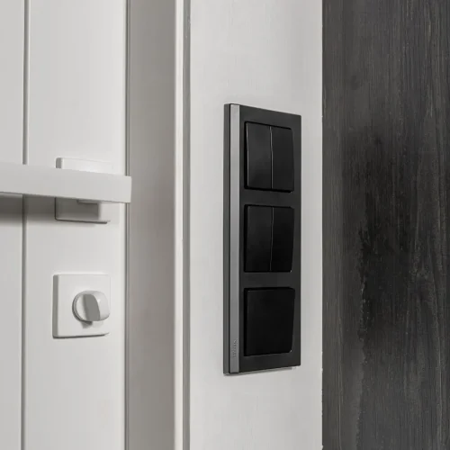 Выключатель двухклавишный проходной (черный матовый) W1122008 - фото 6