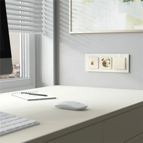 Выключатель одноклавишный (шампань рифленый) W1110010 - фото 2