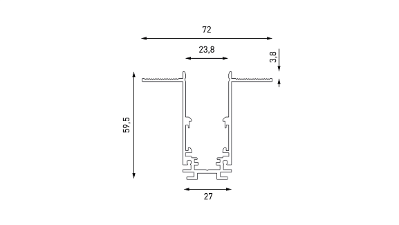 Шинопровод встраиваемый глубокий под шпаклевку, серия SY-LINK, Черный, IP20, SY-LINK-20T2-2.5-BL. Фото 3