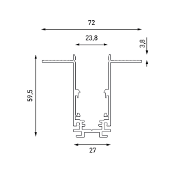 Шинопровод встраиваемый глубокий под шпаклевку, серия SY-LINK, Черный, IP20, SY-LINK-20T2-2.5-BL 019296