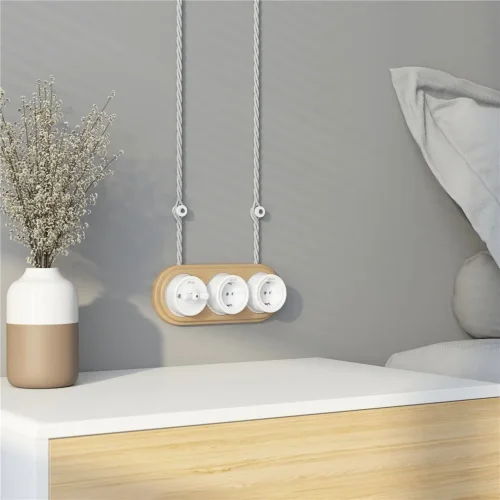 Рамка на 3 поста светлый бук W0035224 - фото 2