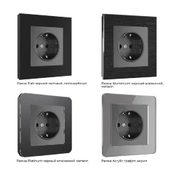 Розетка с заземлением (графит рифленый) W1171004