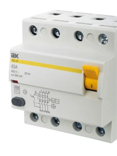 Выключатель дифференциального тока (УЗО) 4п 63А 300мА тип AC ВД1-63 KARAT IEK MDV10-4-063-300 - фото 8