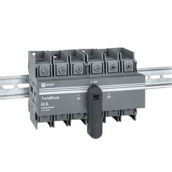 Рубильник 3п 63А реверсивный с рукояткой для прямой установки TwinBlock EKF tb-s-63-3p-rev